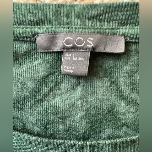 COS Dark Green Long Sleeve Wool Blend Top - Picture 3 of 4